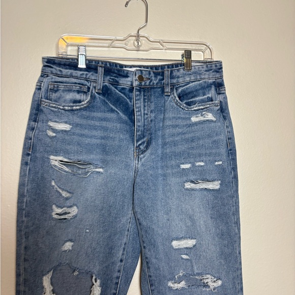 Flying Monkey BRIGHTEN MID RISE CROP STRAIGHT LEG Distressed - Picture 4 of 8